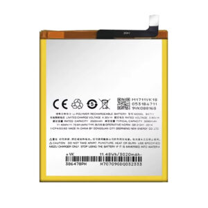BA711 3070mAh 3.8V Li-ion Polymer replacement battery for Meizu M6 M711H, front view showing battery surface and small 2-pin connector