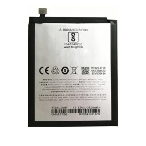 BA822 3600mAh 3.85V Li-ion Polymer replacement battery for Meizu Note 8 M822H, front view showing battery surface and small 2-pin connector