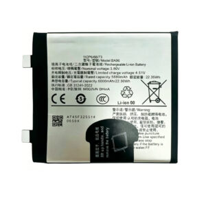 BA96 6000mAh 3.8V Li-ion Polymer replacement battery for Vivo X200 Ultra V2450A, front view showing battery surface and small 2-pin connector