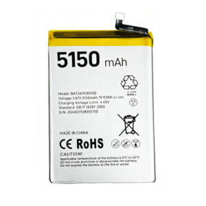 BAT2419285150 5150mAh 3.87V Li-ion Polymer replacement battery for DOOGEE DK10 N55 N55 Pro, front view showing battery surface and small 2-pin connector