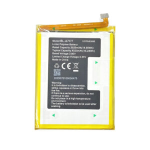 BL-A7CT and BL-A1CT 4020mAh 3.8V Li-ion Polymer replacement battery for Global3 b01 and global3 bo1, front view showing battery surface and small 2-pin connector