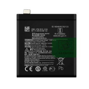 BLP699 4000mAh 3.85V Li-ion Polymer replacement battery for OnePlus 7 Pro, front view showing battery surface and small 2-pin connector