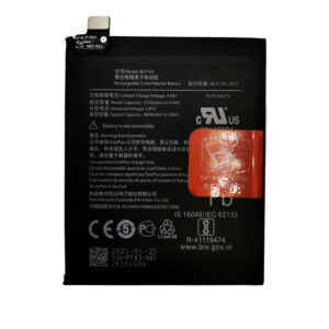 BLP743 3800mAh 3.87V Li-ion Polymer replacement battery for OnePlus 7T HD1900, front view showing battery surface and small 2-pin connector