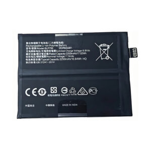 BLP799 4500mAh 7.74V dual-cell Li-ion Polymer replacement battery for Realme 7 Pro RMX2170 and Realme X3 Pro RMX2121, front view showing dual-cell construction and small 2-pin connector