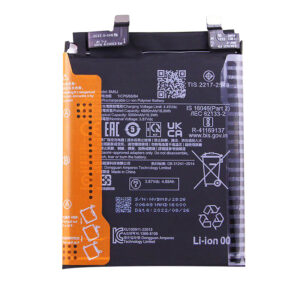 BM5J 5000mAh 3.87V Li-ion Polymer replacement battery for Redmi K50 Ultra 22081212C, front view showing battery surface and small 2-pin connector