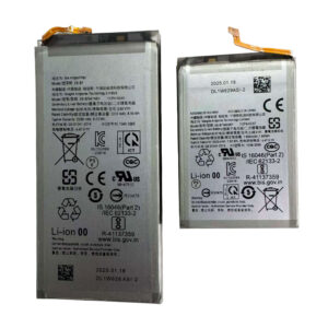 EB-BF946ABY (2020mAh main) and EB-BF947ABY (2380mAh secondary) dual-cell battery set for Samsung Z Fold 5, side-by-side front view on white background showing both batteries with connector flex cables