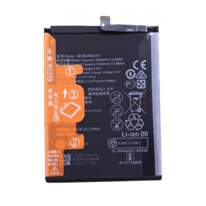 HB396285ECW 3400mAh 3.82V Li-Polymer replacement battery for Huawei P20 and Honor 10, front view showing battery label and connector flex cable