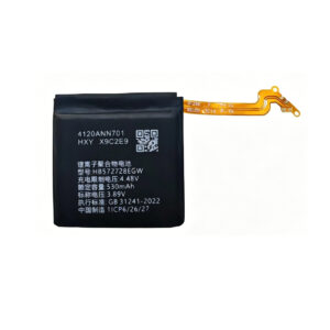 HB572728EGW 530mAh 3.89V Li-ion Polymer replacement battery for Huawei Watch GT4 46mm PNX-B19, front view showing battery surface and small connector