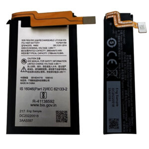 NM50 (2788mAh main) and NM40 (712mAh secondary) dual-cell battery set for MOTO Razr 2022 XT2251-1, side-by-side front view on white background showing both batteries with connector flex cables