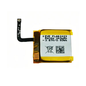 PL462023 240mAh 3.87V Li-ion Polymer replacement battery for AMAZFIT GTS3 A2035, front view showing battery surface and flex cable connector