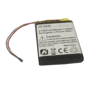 PL685065 3150mAh 3.7V Li-ion Polymer replacement battery for Astell & Kern SR25 music player, front view showing battery surface and small 2-pin connector