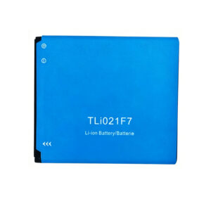 TLi021F7 2200mAh 3.7V Li-ion Polymer replacement battery for TCL EE71 and Alcatel EE70, front view showing battery surface and small 2-pin connector