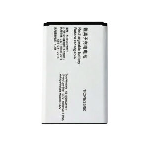 AB1050GWMT 1050mAh 3.7V Li-ion Polymer replacement battery for Philips E103, E106, E163K, E218L, and E258S, front view showing battery surface and small 2-pin connector