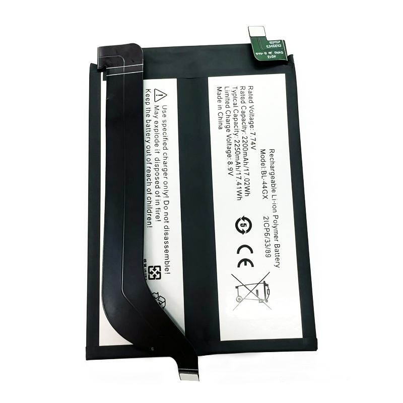 BL-44GX 2250mAhx2 7.74V Li-ion Polymer dual-cell replacement battery for Infinix Zero Ultra 5G X6820, front view showing battery surface and small 2-pin connector