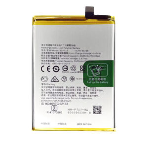 BLP727 5000mAh 3.87V Li-ion Polymer replacement battery for OPPO A5 2020, A9 2020, A11, and A11X, front view showing battery surface and small 2-pin connector