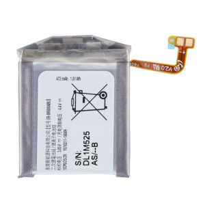 EB-BR800ABU 472mAh 3.85V Li-ion Polymer replacement battery for Samsung Galaxy Watch S4 SM-R800 and SM-R805, front view showing battery surface and small 2-pin connector
