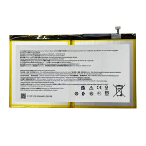 EMT80 8200mAh 3.85V Li-ion Polymer replacement battery for Nokia T20 Pad TA-1392, TA-1394, and TA-1397, front view showing battery surface and small 2-pin connector