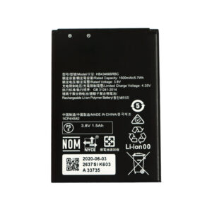 HB434666RBC 1500mAh 3.7V Li-ion Polymer replacement battery for Huawei E5573 E5576 E5572 portable WiFi routers, front view showing battery surface and small 2-pin connector