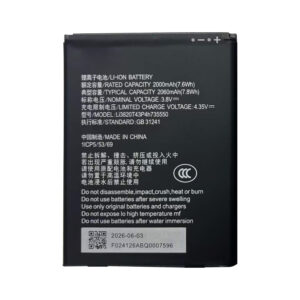 Li3820T43P4h735550 2060mAh 3.8V Li-ion Polymer replacement battery for ZTE Portable WiFi 5 MF932 and MF937, front view showing battery surface and small 2-pin connector