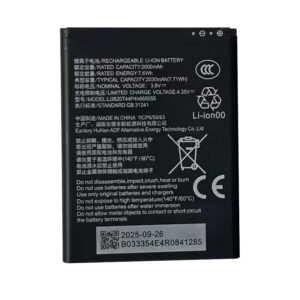 Li3820T44P4h665055 2030mAh 3.8V Li-ion Polymer replacement battery for ZTE MF935, MF936, and U10L portable WiFi devices, front view showing battery surface and small 2-pin connector