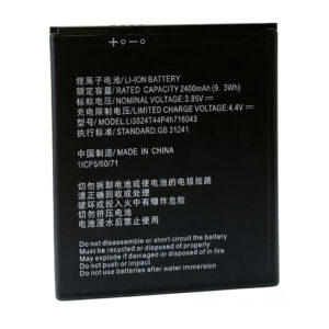Li3824T44P4h716043 2400mAh 3.85V Li-ion Polymer replacement battery for ZTE Blade A520, A521, and BA520, front view showing battery surface and small 2-pin connector