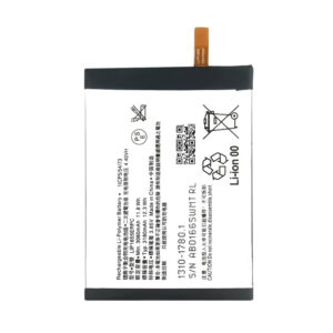 LIP1655ERPC 3180mAh 3.85V Li-ion Polymer replacement battery for Sony Xperia XZ2, front view showing battery surface and small 2-pin connector