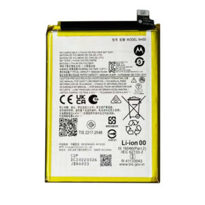 NH50 5000mAh 3.87V Li-ion Polymer replacement battery for MOTO G22/E32S/E32/G53 5G/E13/XT2345-3/G13/K15 Plus, front view showing battery surface and small 2-pin connector
