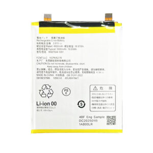 RA07504-1091 5000mAh 3.91V Li-ion Polymer replacement battery for Fujitsu devices, front view showing battery surface and small 2-pin connector