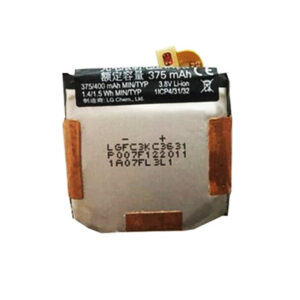 FW3S 375mAh 3.8V Li-ion Polymer replacement battery for Moto 360 2nd Gen 42mm SNN5971A, front view showing battery surface and small 2-pin connector