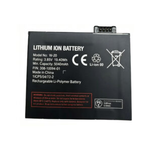 W-20 5040mAh 3.85V Li-ion Polymer replacement battery for Netgear Nighthawk M5 MR5000, M6 MR6500, MR5100 Pro, and MR5200 routers, front view showing battery surface and small 2-pin connector