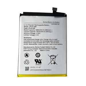 Cpld-428 4070mAh 3.85V Li-ion Polymer replacement battery for Coolpad C3705A, front view showing battery surface and small 2-pin connector