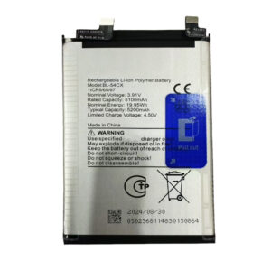 BL-54CX 5200mAh 3.91V Li-ion Polymer replacement battery for Infinix Note 50 Pro, front view showing battery surface and small 2-pin connector