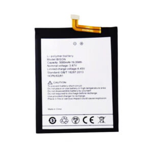 3.87V 5000mAh Li-ion Polymer replacement battery for UMI Bison rugged phone, front view showing battery surface and small 2-pin connector