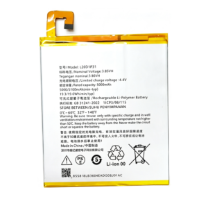 L20D1P31 5100mAh 3.86V Li-ion Polymer replacement battery for Lenovo Tab 4 8, Tab 4 8 Plus, and Tab E10 tablets, front view showing battery surface and small 2-pin connector