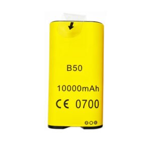 B50 10000mAh 3.7V Li-ion Polymer replacement battery for CAT B50, front view showing battery surface and small 2-pin connector