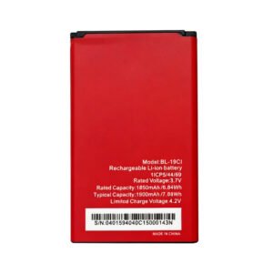 BL-19CI 1900mAh 3.7V Li-ion Polymer replacement battery for compatible Itel devices, front view showing battery surface and small 2-pin connector
