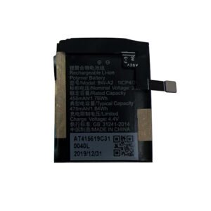 BW-A2 478mAh 3.85V Li-ion Polymer replacement battery for Vivo Watch 1 46mm WA2056, front view showing battery surface and small 2-pin connector
