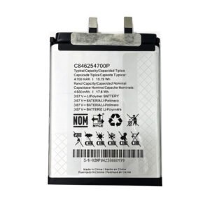 C8462544700P 4700mAh 3.87V Li-ion Polymer replacement battery for compatible BOLD devices, front view showing battery surface and small 2-pin connector
