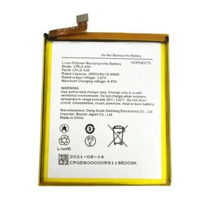 CPLD-439 3900mAh 3.87V Li-ion Polymer replacement battery for Rakuten Big S, front view showing battery surface and small 2-pin connector