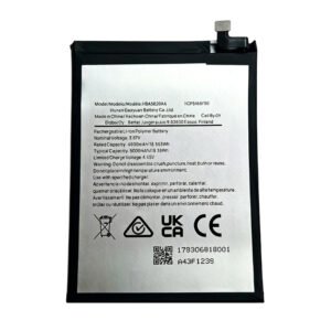 HBA5020AA 5000mAh 3.87V Li-ion Polymer replacement battery for HMD Pulse, Pulse+, Pulse Pro TA-1595, front view showing battery surface and small 2-pin connector