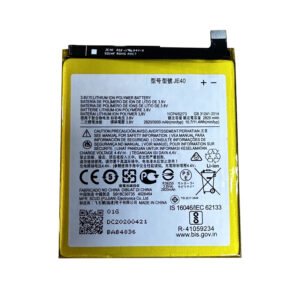 JE40 3000mAh 3.8V Li-ion Polymer replacement battery for Motorola Moto G7 Power XT1962-1 and P30 Play XT1941, front view showing battery surface and small 2-pin connector