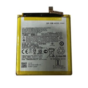 KG40 4000mAh 3.8V Li-ion Polymer replacement battery for Motorola Moto G8 Play XT2015, XT2016, XT2045, front view showing battery surface and small 2-pin connector