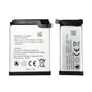 Li504864ADT 2700mAh and Li502661ADT 1300mAh 3.87V Li-ion Polymer replacement battery set for Blackview Hero 10, front view showing both battery cells and small 2-pin connectors