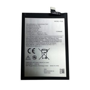 PC60 6000mAh 3.91V Li-ion Polymer replacement battery for Motorola Moto G54 5G XT2343, front view showing battery surface and small 2-pin connector