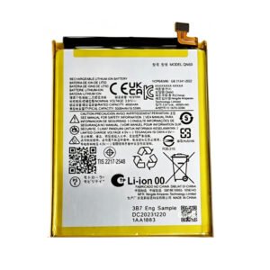 QN50 5000mAh 3.91V Li-ion Polymer replacement battery for Fujitsu Arrows We2 Plus F-51E, front view showing battery surface and small 2-pin connector