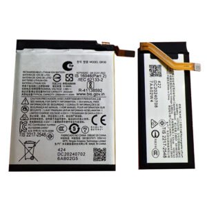 QR30 2950mAh and QR10 1050mAh 3.88V Li-ion Polymer replacement battery set for Motorola Razr 50 Ultra XT2451-4, front view showing both battery cells and small 2-pin connectors
