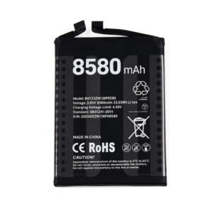 BAT23ZN138P8580 8580mAh 3.85V Li-ion Polymer replacement battery for DOOGEE T30 Ultra, front view showing battery surface and small 2-pin connector