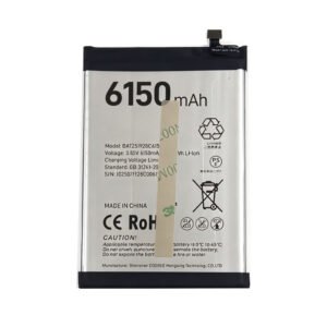 BAT251928C6150 6150mAh 3.85V Li-ion Polymer replacement battery for Doogee, front view showing battery surface and small 2-pin connector