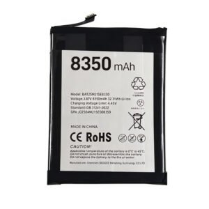 BAT25M21SE8350 8350mAh 3.87V Li-ion Polymer replacement battery for Doogee Fire 3, Fire 3 Pro, and Fire 3 Ultra, front view showing battery surface and small 2-pin connector