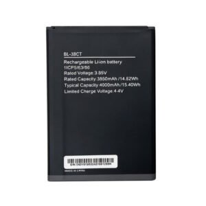BL-38CT 4000mAh 3.85V Li-ion Polymer replacement battery for Tecno Pop 6 Go and Tecno I92, front view showing battery surface and small 2-pin connector